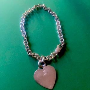 Sterling Silver Heart Charm on bracelet